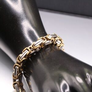 Two Tone Link Watch Band Bracelet Gold Silver Chain Link Unisex